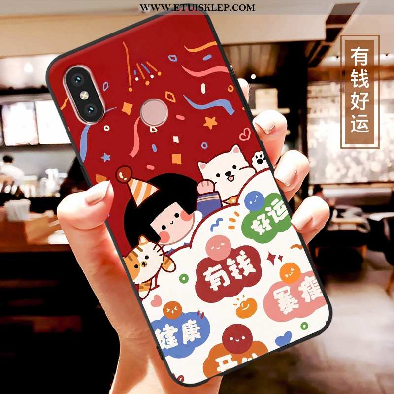 Futerał Xiaomi Mi A2 Lite Kreskówka Miękki Telefon Komórkowy Czerwony Etui Anti-fall Sklep