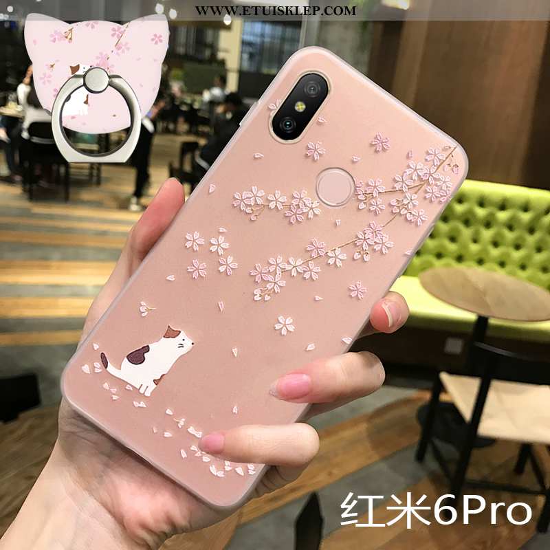 Futerał Xiaomi Redmi Note 6 Pro Cienkie Nubuku Etui Anti-fall All Inclusive Trendy Czerwony Tani