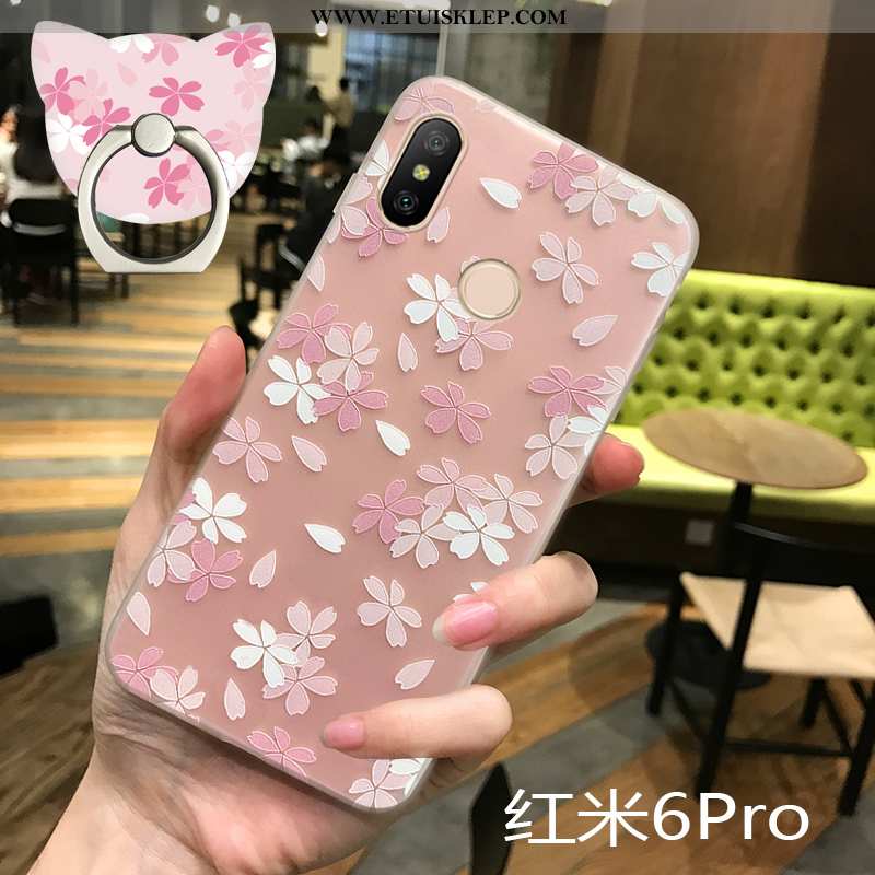 Futerał Xiaomi Redmi Note 6 Pro Cienkie Nubuku Etui Anti-fall All Inclusive Trendy Czerwony Tani