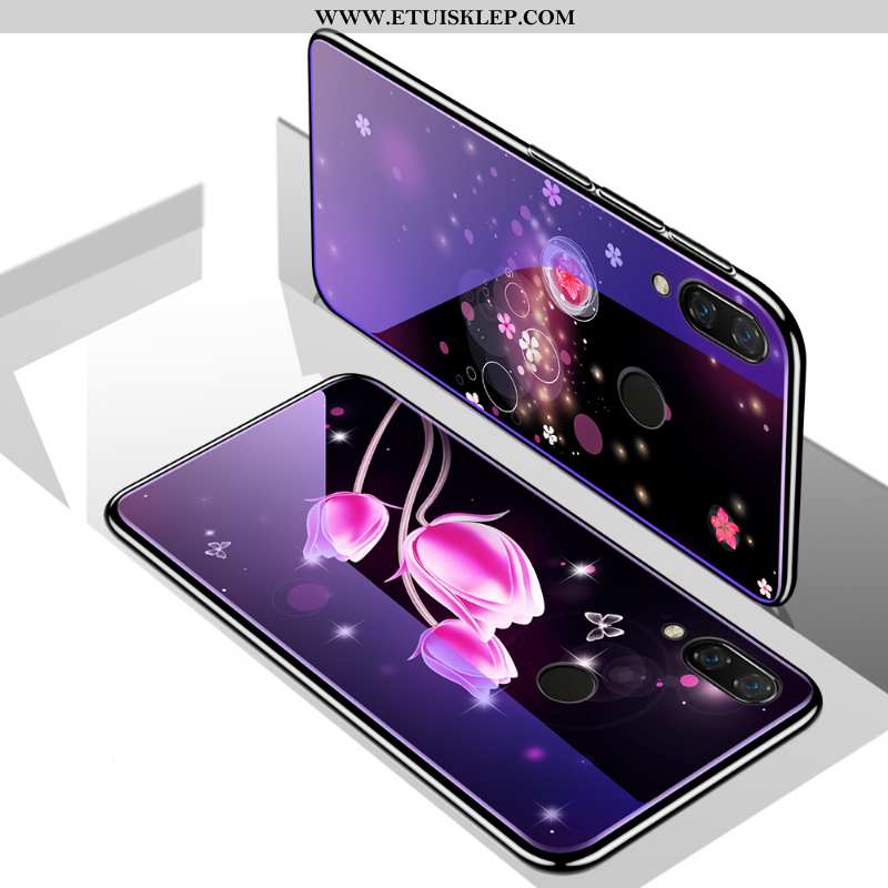 Futerał Xiaomi Redmi Note 7 Ochraniacz Etui Kwiaty Silikonowe Purpurowy Mały Trudno Tanie