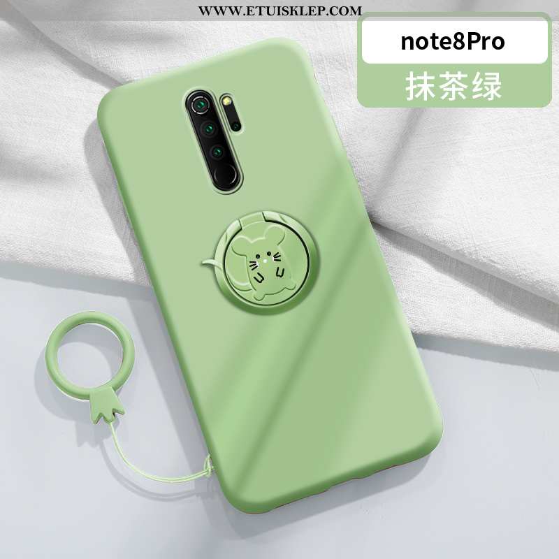 Futerał Xiaomi Redmi Note 8 Pro Cienkie All Inclusive Ring Zielony Magnetyzm Anti-fall Ochraniacz Ta