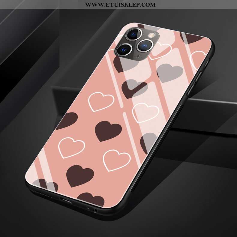 Futerał iPhone 11 Pro Max Szkło Różowe Punkt Fali Silikonowe Mały Miłość Świeży Sklep