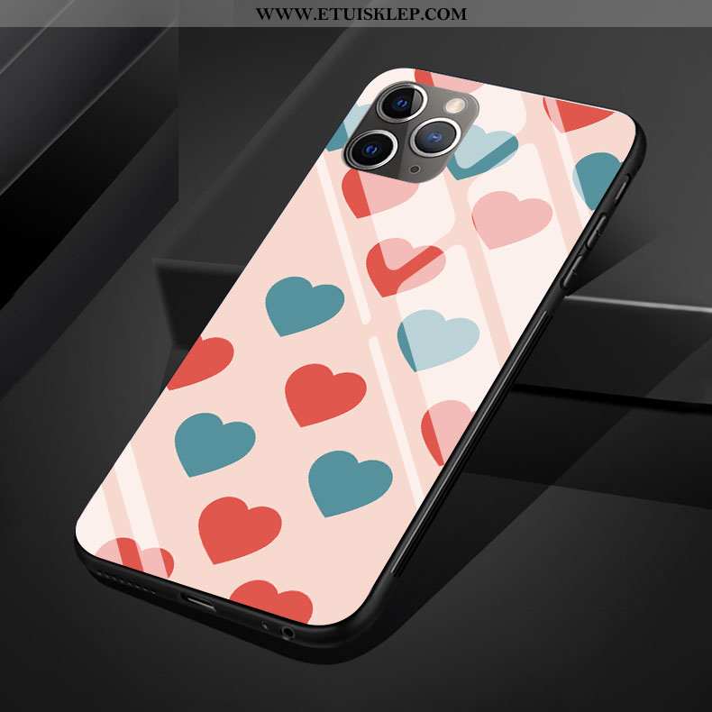 Futerał iPhone 11 Pro Max Szkło Różowe Punkt Fali Silikonowe Mały Miłość Świeży Sklep