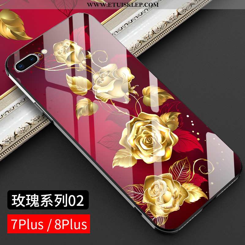 Futerał iPhone 8 Plus Szkło Osobowość Anti-fall Czerwony Netto Telefon Komórkowy Trendy Na Sprzedaż