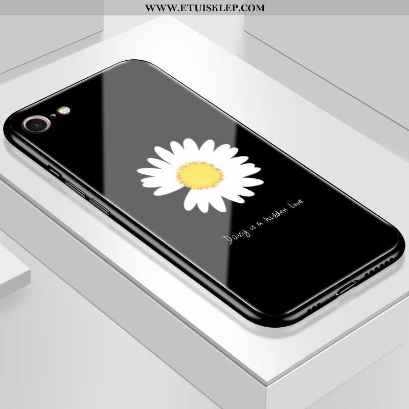Futerał iPhone 8 Szkło Mały Sztuka Czarny Anti-fall Kwiaty Lustro Oferta