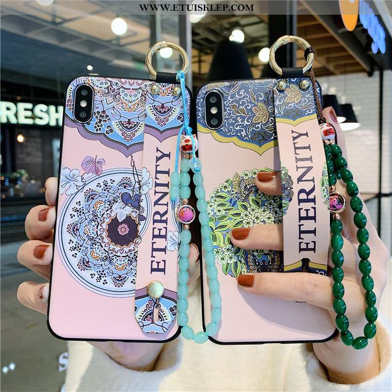 Futerał iPhone X Vintage Etui Kwiaty Chiński Styl Pałac Sceneria Bransoletki Na Sprzedaż