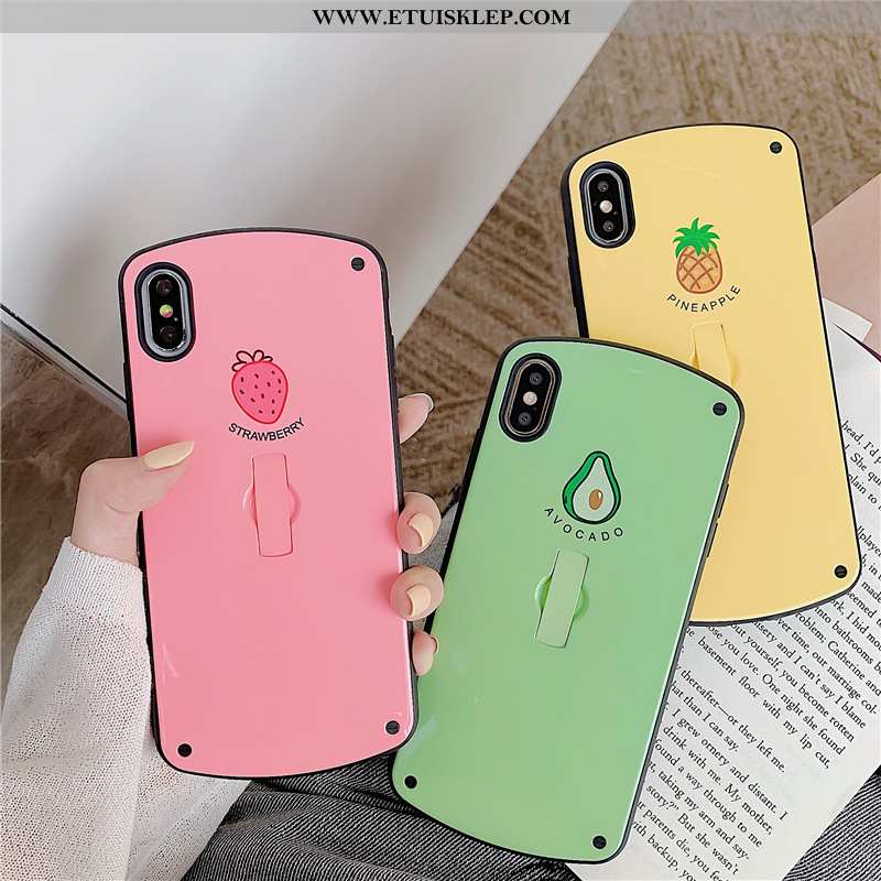 Futerał iPhone Xs Osobowość Etui Ring Różowe Wspornik Świeży Oferta