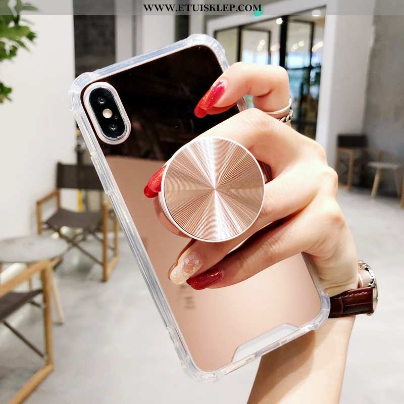 Futerał iPhone Xs Trendy Jednolity Kolor Proste Balon Czarny Lustro Wspornik Kup