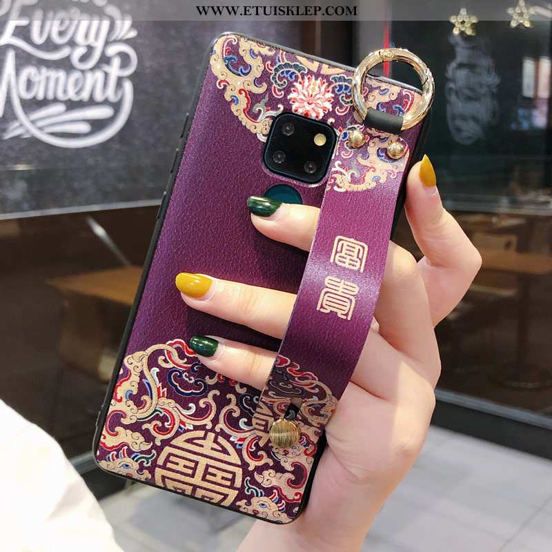 Obudowa Huawei Mate 20 X Ochraniacz Telefon Komórkowy Trendy Czerwony Netto Anti-fall Purpurowy Etui