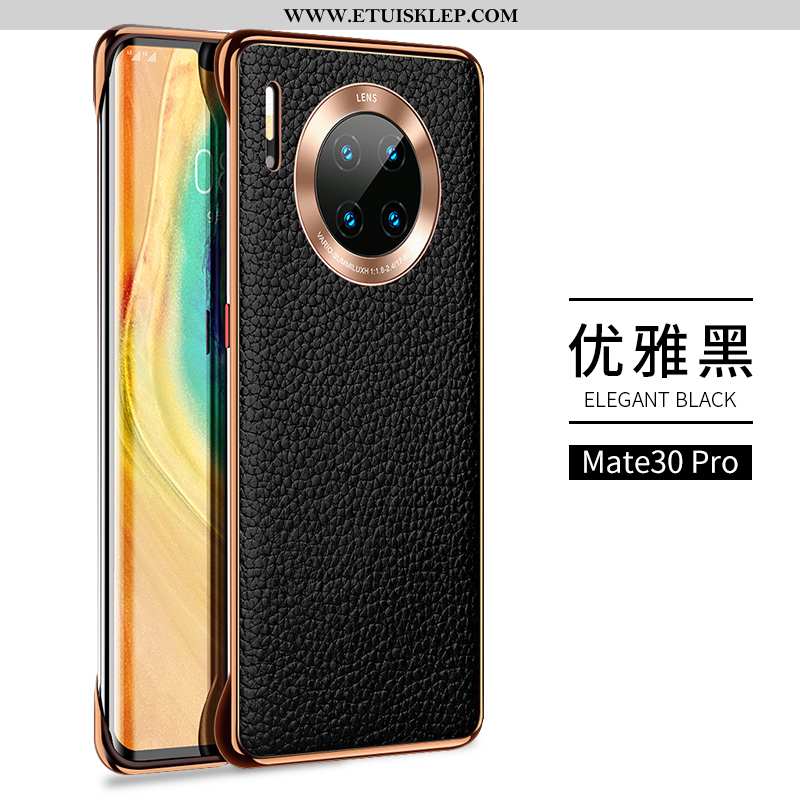 Obudowa Huawei Mate 30 Pro Prawdziwa Skóra Futerał Moda Etui Czarny Anti-fall Ochraniacz Tani