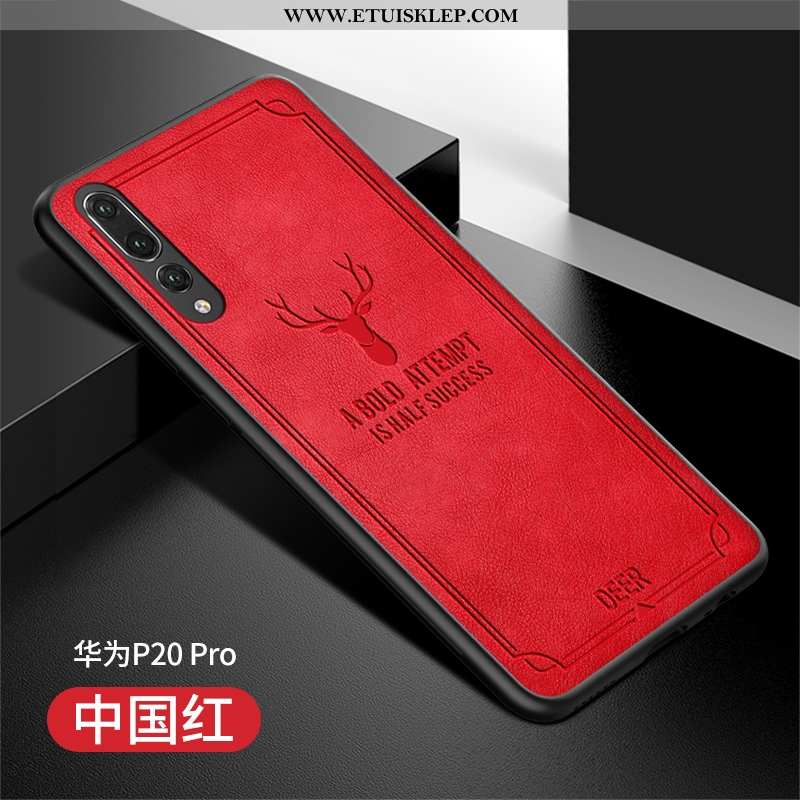 Obudowa Huawei P20 Pro Skórzane Etui Czerwony Telefon Komórkowy Silikonowe Ochraniacz Anti-fall Fute