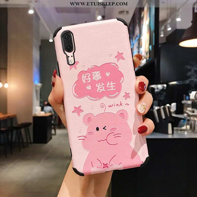 Obudowa Huawei P20 Trendy Piękny Telefon Komórkowy Kreskówka Anti-fall Różowe Obrzeża Kupię