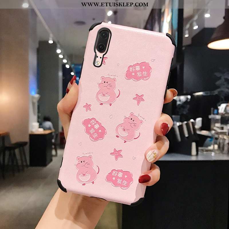 Obudowa Huawei P20 Trendy Piękny Telefon Komórkowy Kreskówka Anti-fall Różowe Obrzeża Kupię