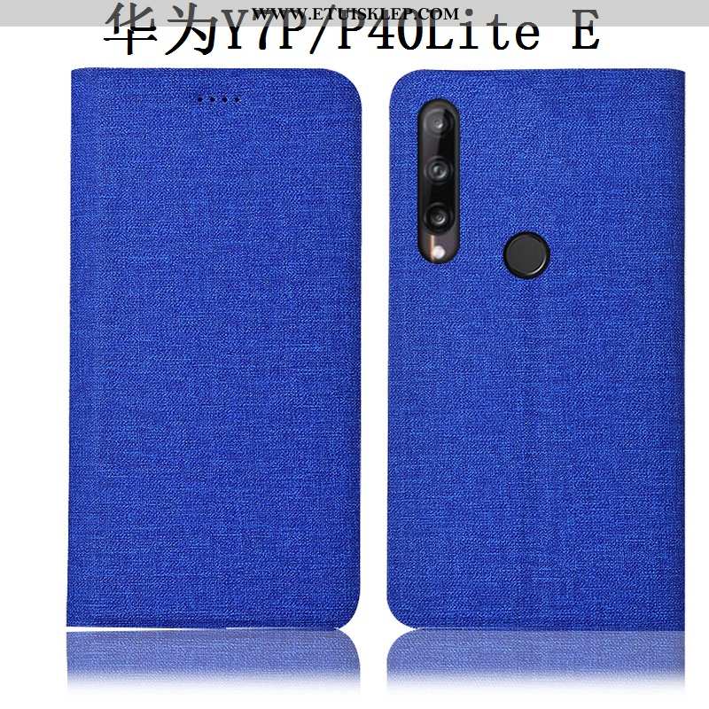 Obudowa Huawei P40 Lite E Bawełna I Len Telefon Komórkowy Anti-fall Etui Futerał Ciemno Niebieski Ta