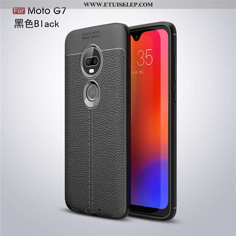 Obudowa Moto G7 Silikonowe Telefon Komórkowy Etui Czarny Biznes Miękki Wzór Sprzedam