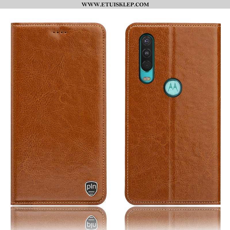 Obudowa Motorola One Action Wzór Anti-fall Etui All Inclusive Skórzane Czarny Sklep