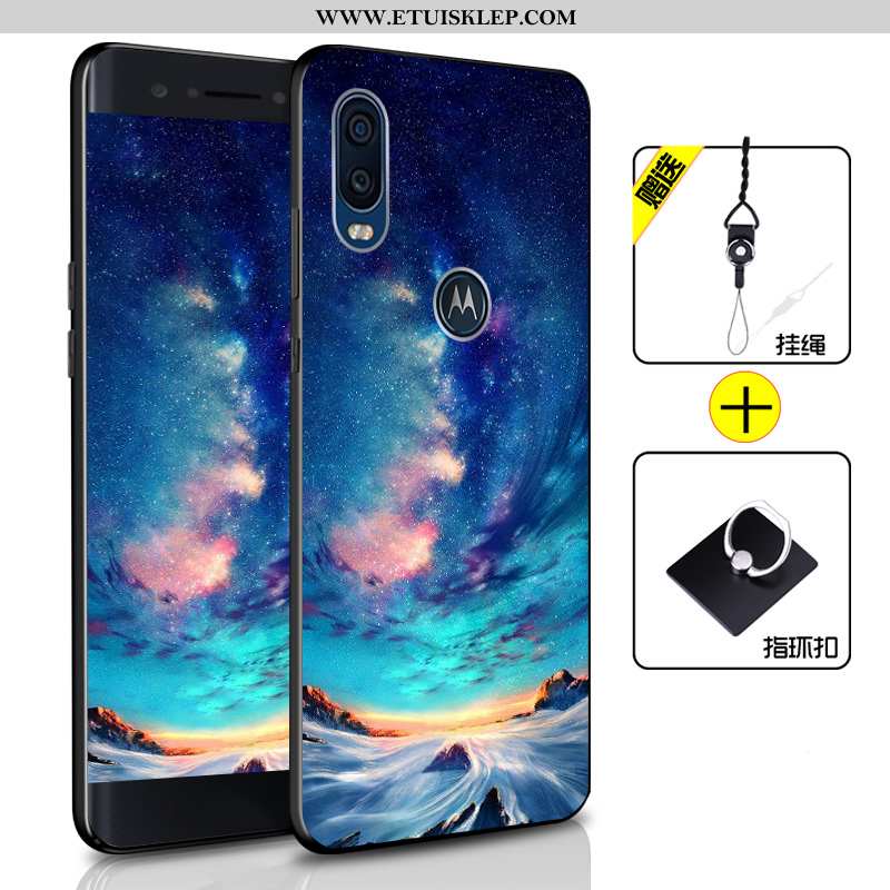 Obudowa Motorola One Vision Miękki Telefon Komórkowy Etui Anti-fall Futerał Niebieski All Inclusive 