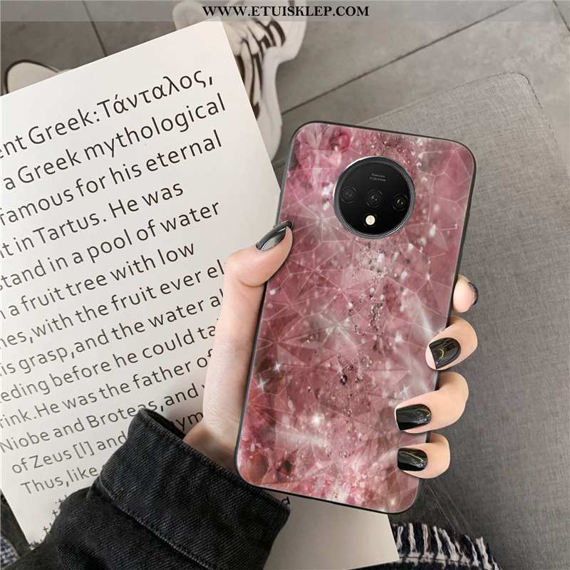 Obudowa Oneplus 7t Moda Telefon Komórkowy Szary Kształt Diamentu Czerwony Netto Futerał Kup