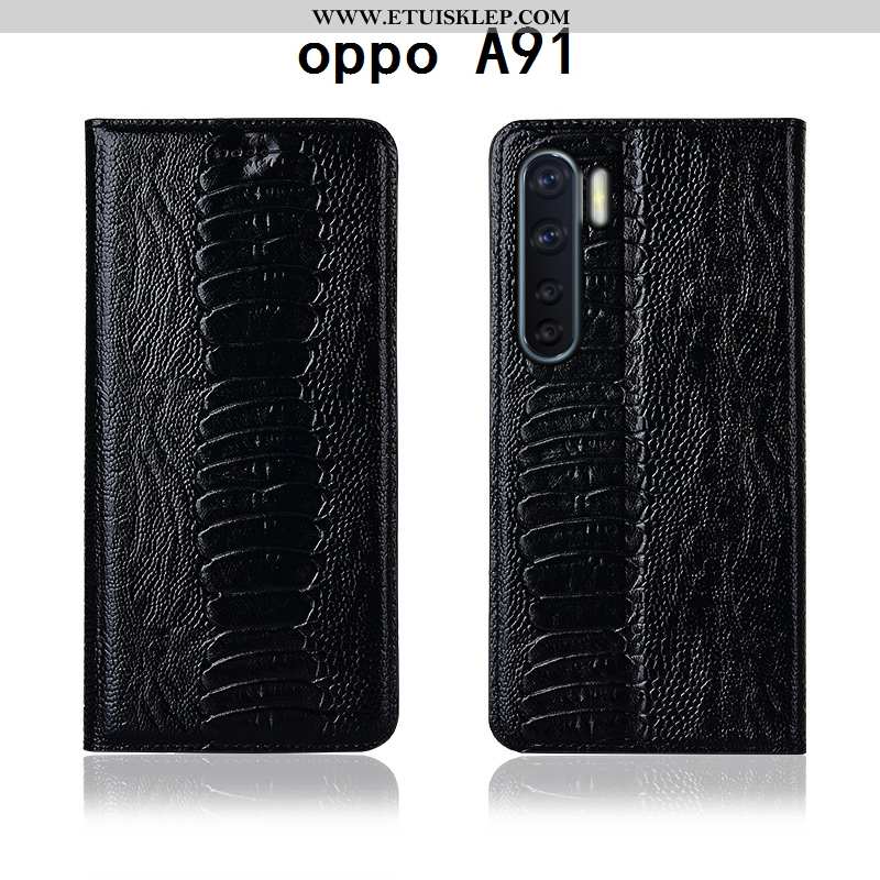 Obudowa Oppo A91 Miękki Prawdziwa Skóra Młodzież Futerał Telefon Komórkowy Anti-fall Etui Dyskont