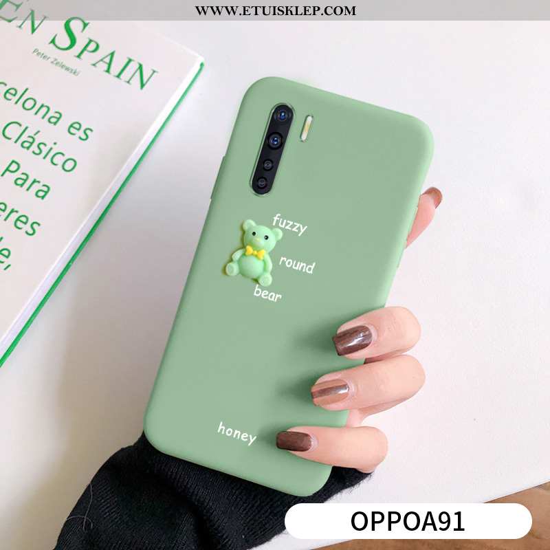 Obudowa Oppo A91 Nubuku Etui Futerał Trendy Zielony Cienkie Trójwymiarowy Oferta