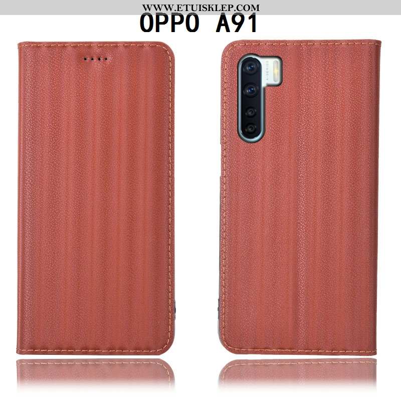 Obudowa Oppo A91 Skórzane Etui Futerał Purpurowy Ochraniacz Gradient Pokrowce Sklep