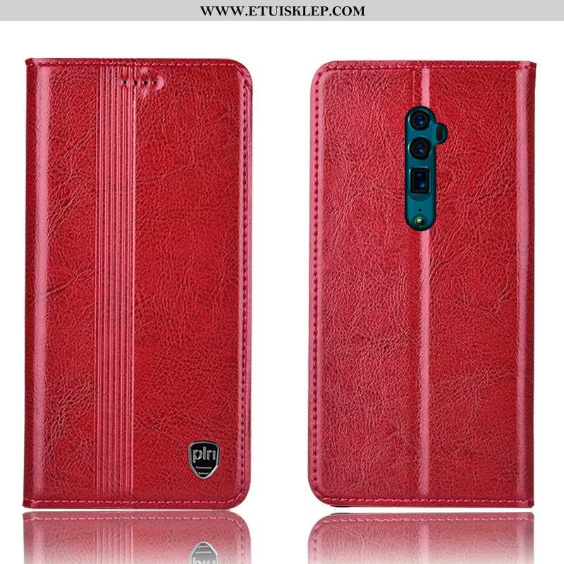 Obudowa Oppo Reno 10x Zoom Prawdziwa Skóra Futerał Czerwony Telefon Komórkowy Etui All Inclusive Ant