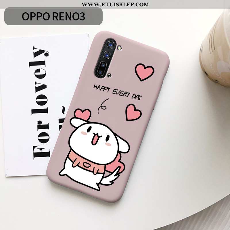 Obudowa Oppo Reno 3 Miękki Telefon Komórkowy Psy Osobowość Kreskówka Czerwony Netto Różowe Na Sprzed