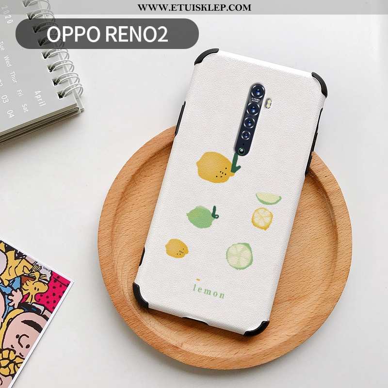 Obudowa Oppo Reno2 Osobowość Etui Silikonowe Anti-fall Piękny Wzór Biały Kupię