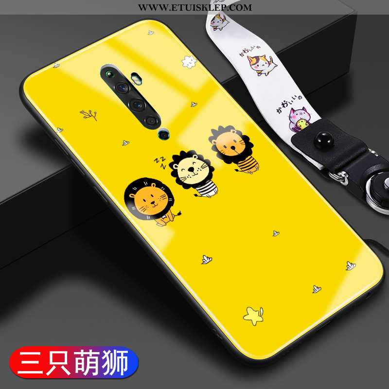 Obudowa Oppo Reno2 Z Ochraniacz Piękny Telefon Komórkowy Futerał Wiszące Ozdoby Żółty Silikonowe Tan