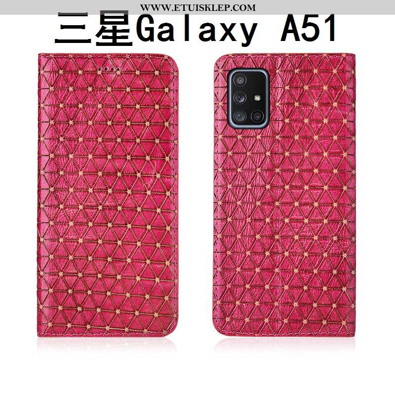 Obudowa Samsung Galaxy A51 Nubuku Skórzane Etui Klapa Krata Czarny Nowy Online