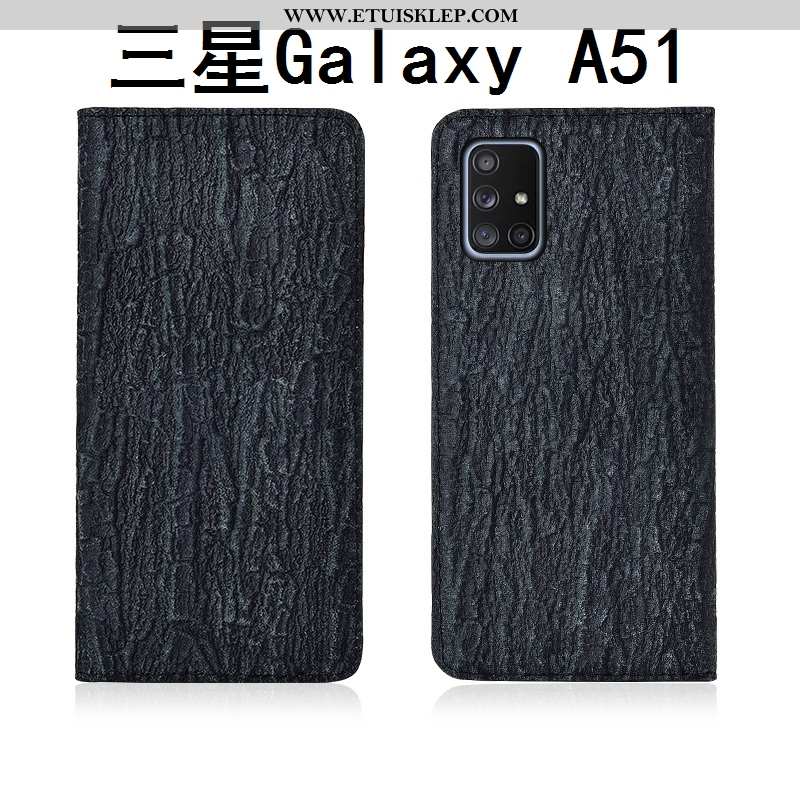 Obudowa Samsung Galaxy A51 Prawdziwa Skóra Anti-fall Etui Ochraniacz Nubuku Silikonowe Skórzane Ofer