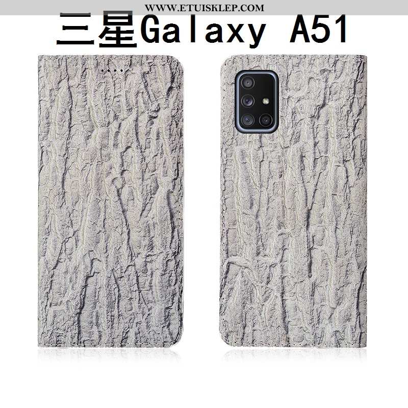 Obudowa Samsung Galaxy A51 Prawdziwa Skóra Anti-fall Etui Ochraniacz Nubuku Silikonowe Skórzane Ofer