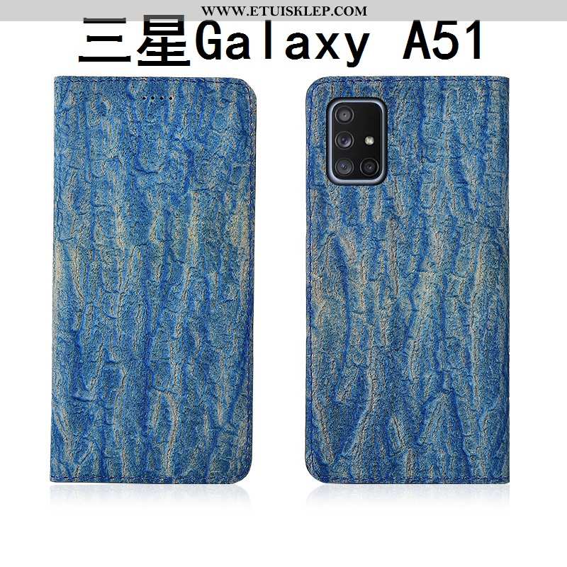 Obudowa Samsung Galaxy A51 Prawdziwa Skóra Anti-fall Etui Ochraniacz Nubuku Silikonowe Skórzane Ofer