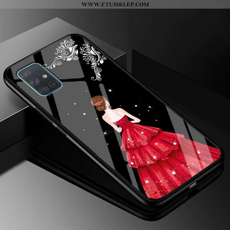 Obudowa Samsung Galaxy A71 Miękki Szkło Etui Telefon Komórkowy Futerał Gazy Czerwony Na Sprzedaż