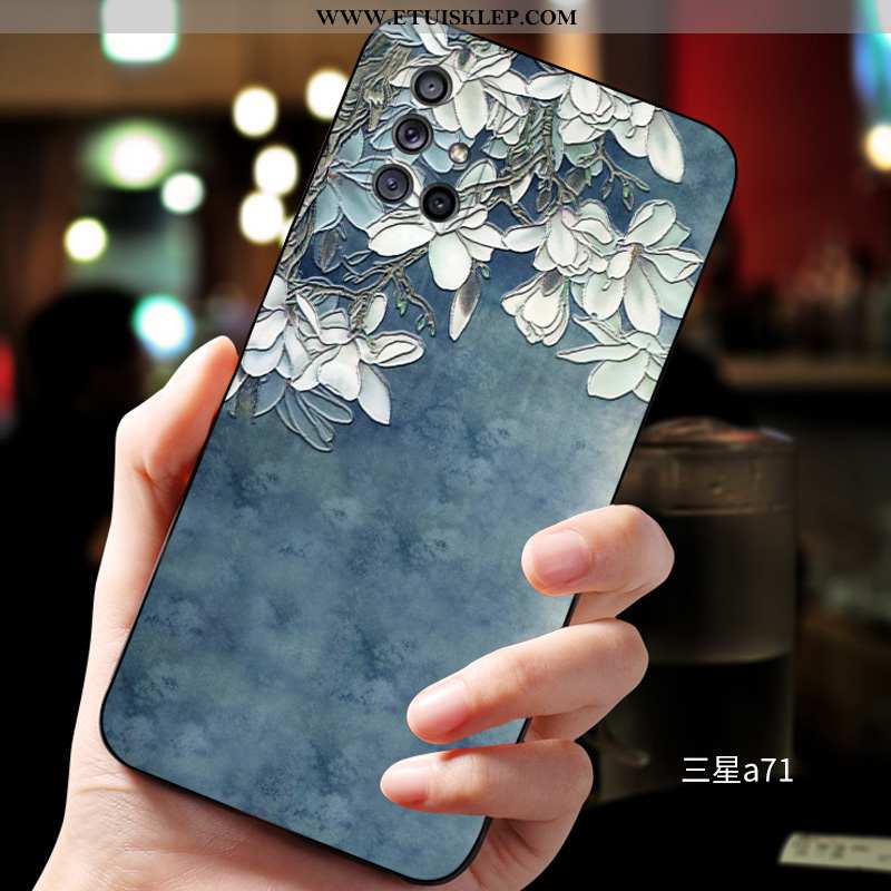 Obudowa Samsung Galaxy A71 Relief Niebieski Futerał Etui Osobowość Anti-fall Kreatywne Tani
