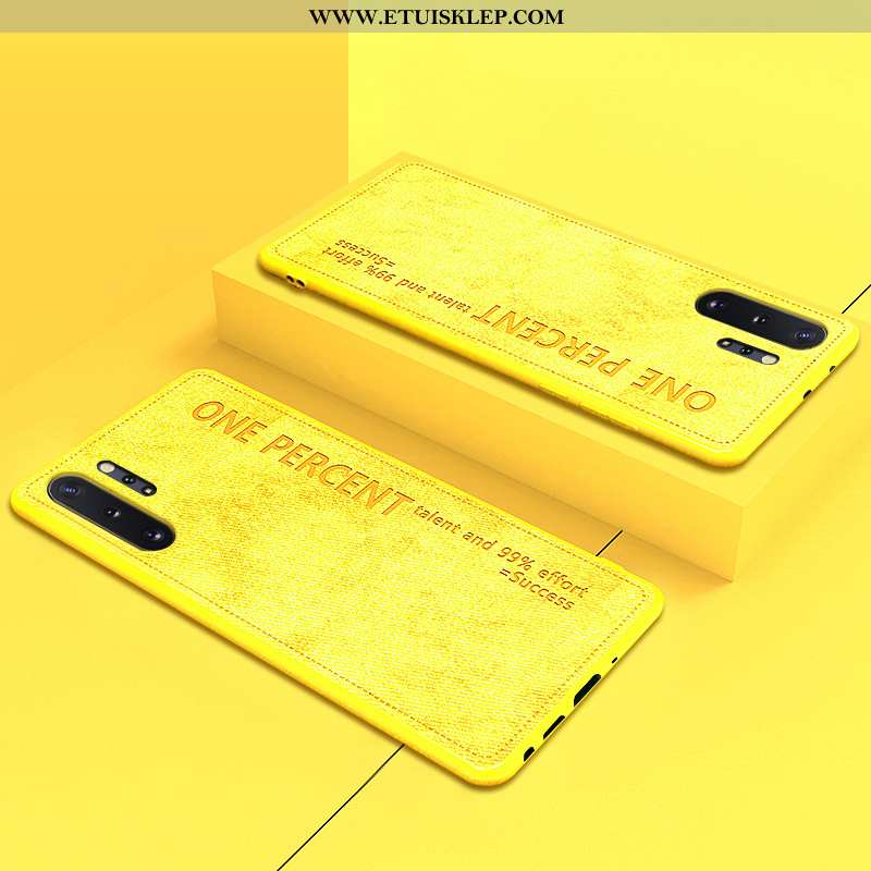 Obudowa Samsung Galaxy Note 10+ Skórzane Etui Sztuka Telefon Komórkowy Biznes Żółty Gwiazda Lekki Lu