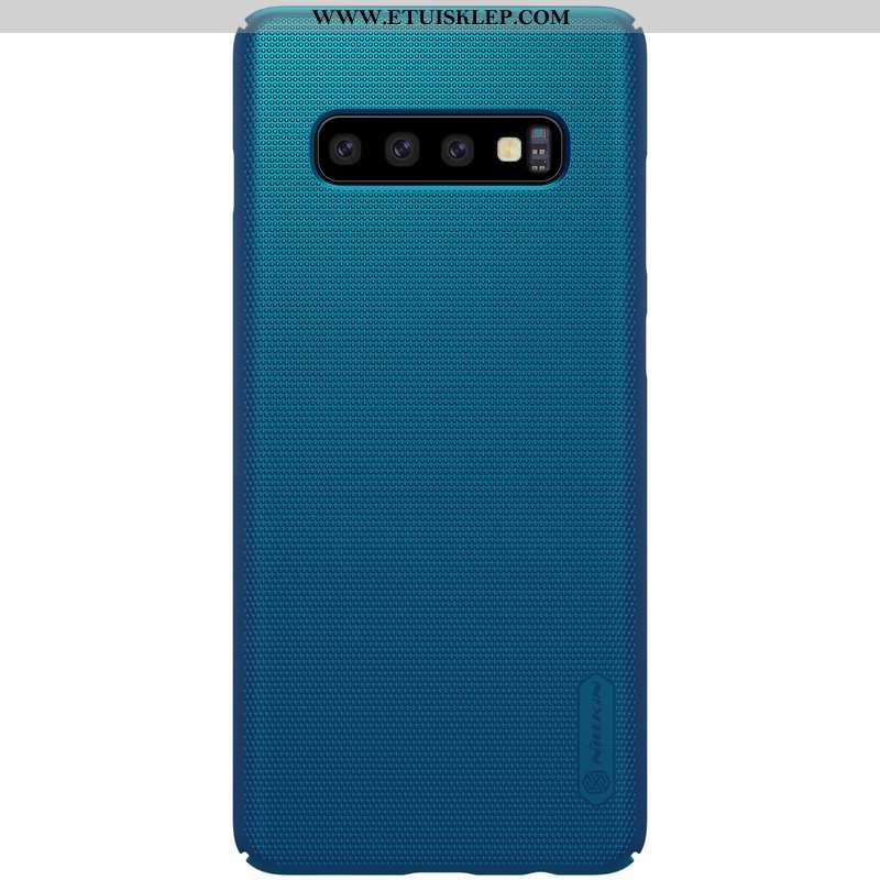 Obudowa Samsung Galaxy S10+ Nubuku Złoto Futerał All Inclusive Anti-fall Telefon Komórkowy Niebieski