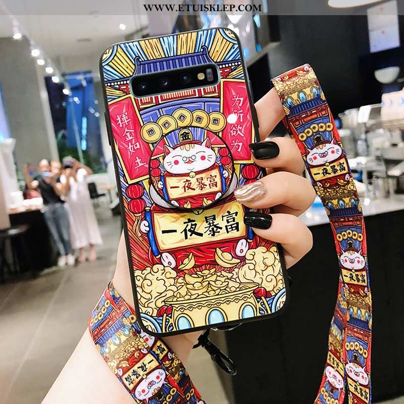 Obudowa Samsung Galaxy S10+ Trendy Vintage Czerwony Chiński Styl Gwiazda Wiszące Ozdoby Telefon Komó