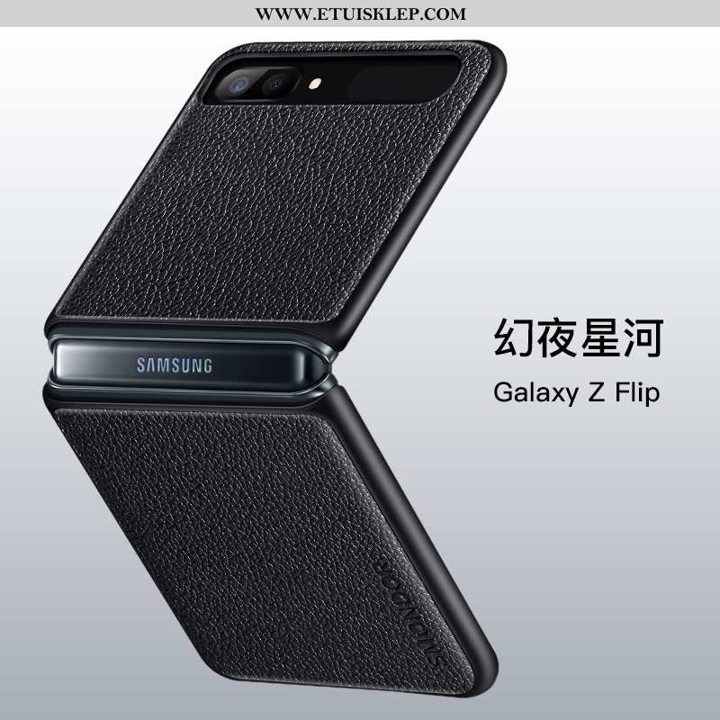 Obudowa Samsung Z Flip Prawdziwa Skóra All Inclusive Składać Gwiazda Telefon Komórkowy Ochraniacz Fu