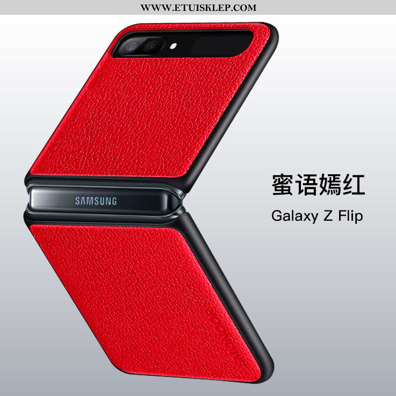 Obudowa Samsung Z Flip Prawdziwa Skóra All Inclusive Składać Gwiazda Telefon Komórkowy Ochraniacz Fu