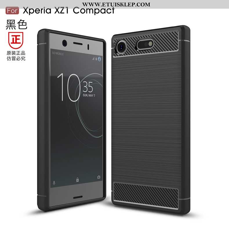 Obudowa Sony Xperia Xz1 Compact Ochraniacz Włókno Futerał Telefon Komórkowy Jedwab Czarny Silikonowe