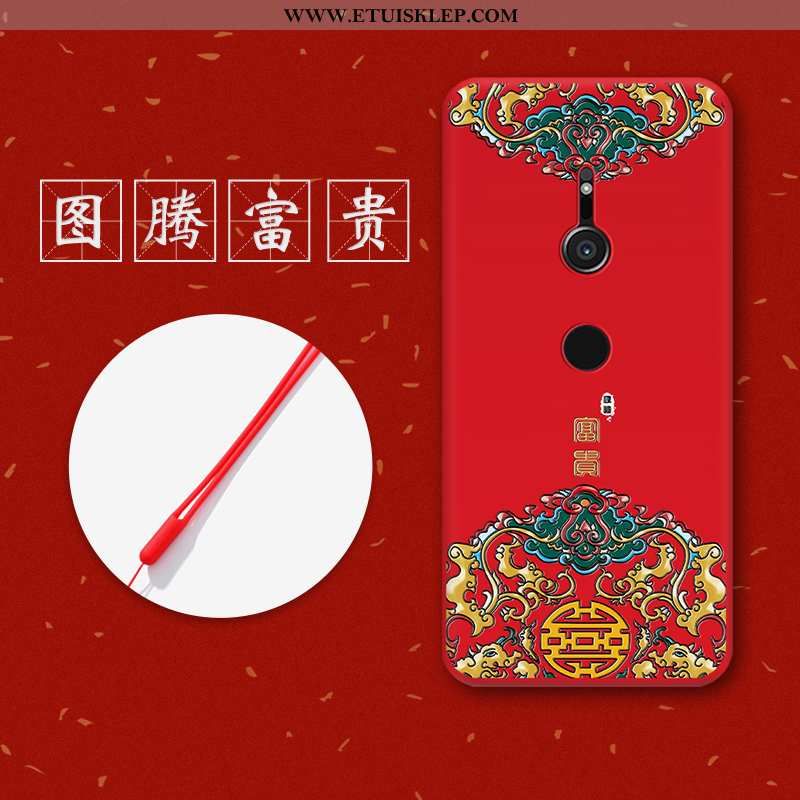 Obudowa Sony Xperia Xz3 Relief Czerwony All Inclusive Telefon Komórkowy Nowy Miękki Ochraniacz Kup