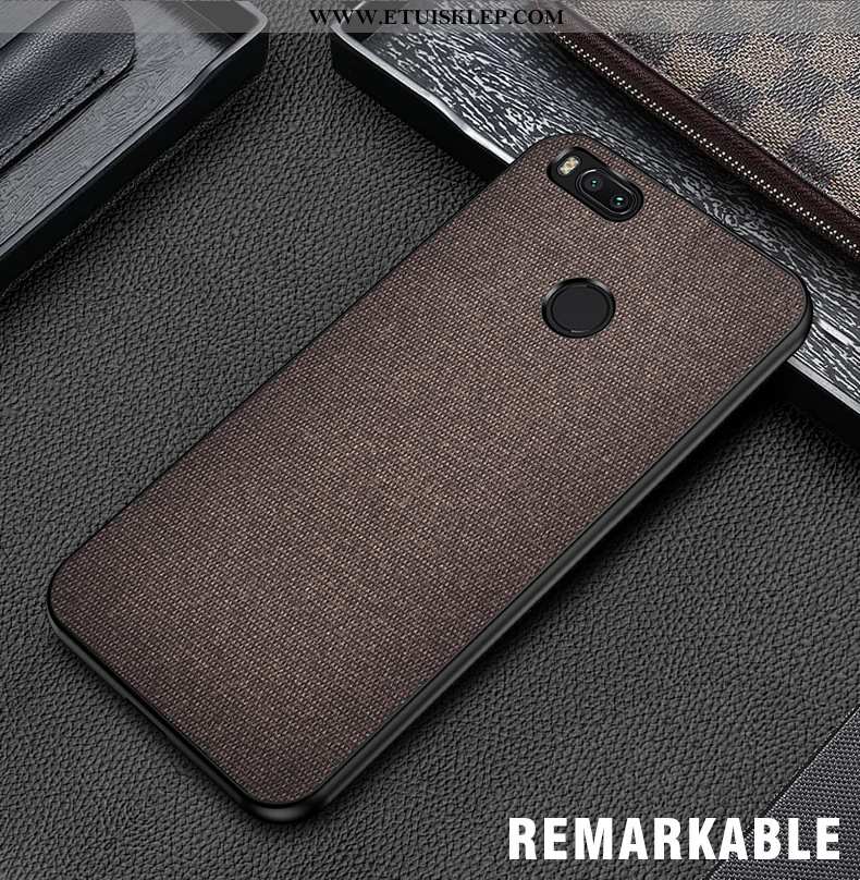 Obudowa Xiaomi Mi A1 Silikonowe Etui Telefon Komórkowy Mały Szary Płótno Miękki Sklep