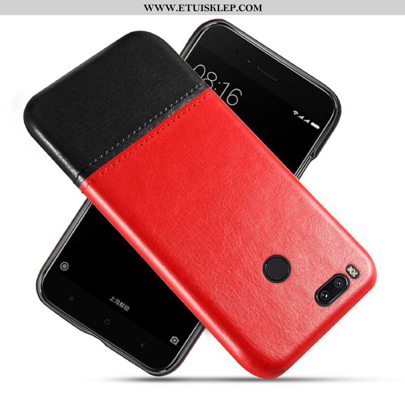 Obudowa Xiaomi Mi A1 Skóra Jakość Trudno Czerwony Biznes Etui Futerał Dyskont