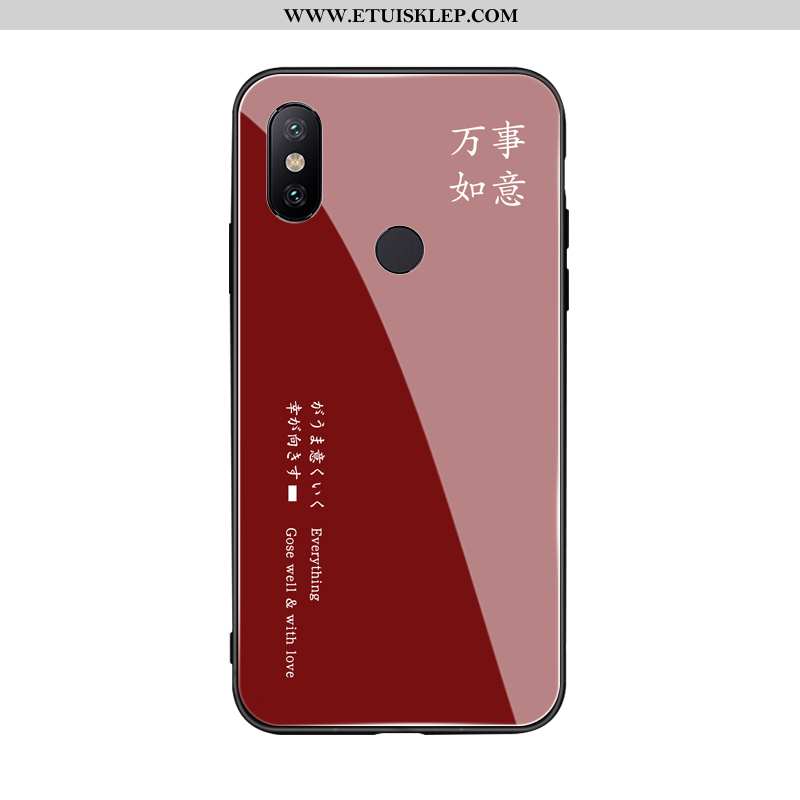 Obudowa Xiaomi Mi Max 3 Szkło Anti-fall Telefon Komórkowy Wino Czerwone Szkło Hartowane Proste Futer