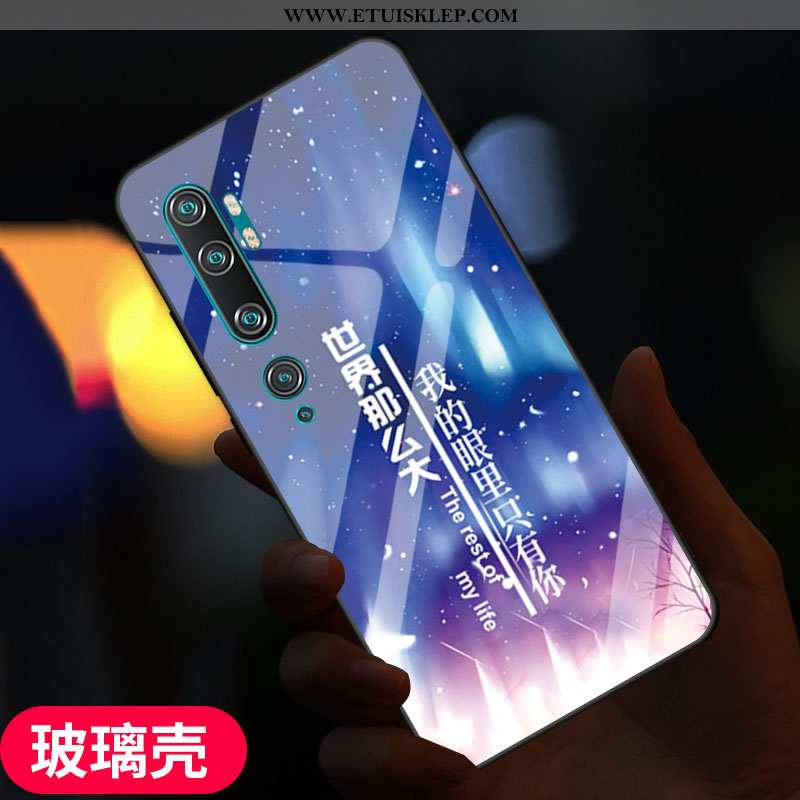 Obudowa Xiaomi Mi Note 10 Trendy Szkło Szkło Hartowane Anti-fall Moda Osobowość Niebieski Tanie