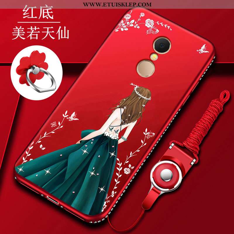 Obudowa Xiaomi Redmi 5 Przezroczysty Anti-fall Futerał Telefon Komórkowy Ochraniacz Etui Czerwony Ku