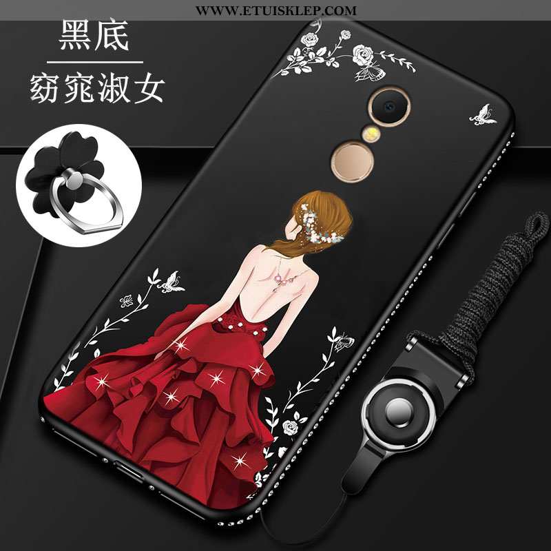Obudowa Xiaomi Redmi 5 Przezroczysty Anti-fall Futerał Telefon Komórkowy Ochraniacz Etui Czerwony Ku