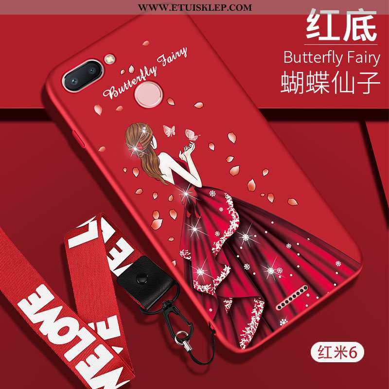Obudowa Xiaomi Redmi 6 Trendy Telefon Komórkowy Moda Futerał Czerwony Etui Wiszące Ozdoby Tani