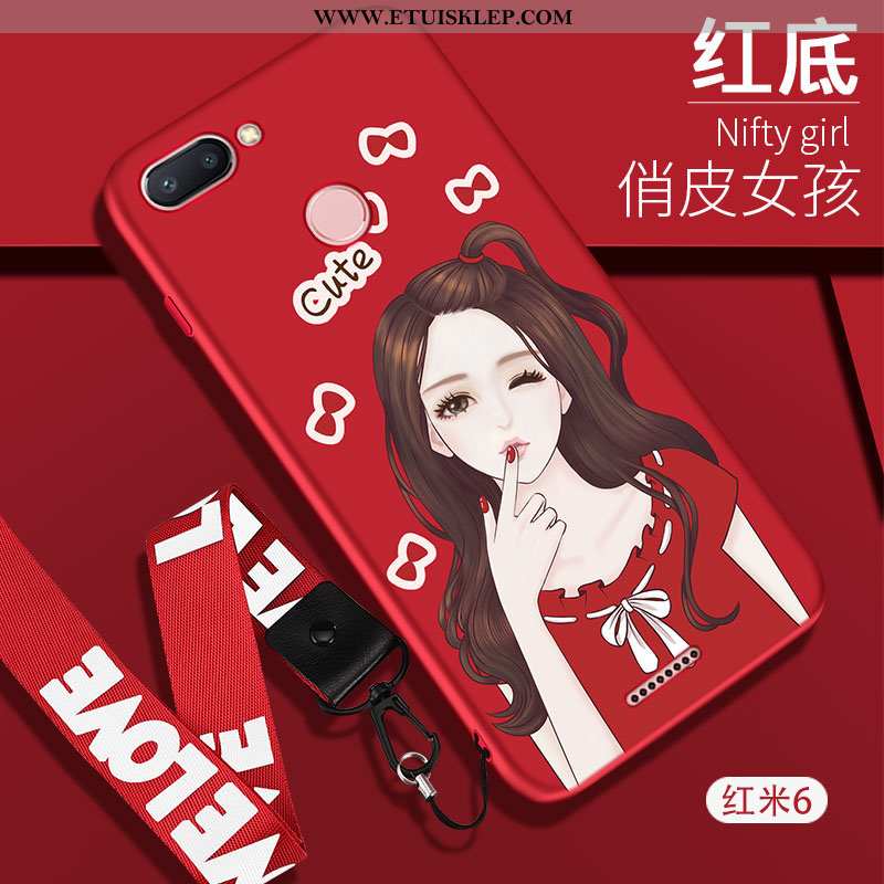 Obudowa Xiaomi Redmi 6 Trendy Telefon Komórkowy Moda Futerał Czerwony Etui Wiszące Ozdoby Tani